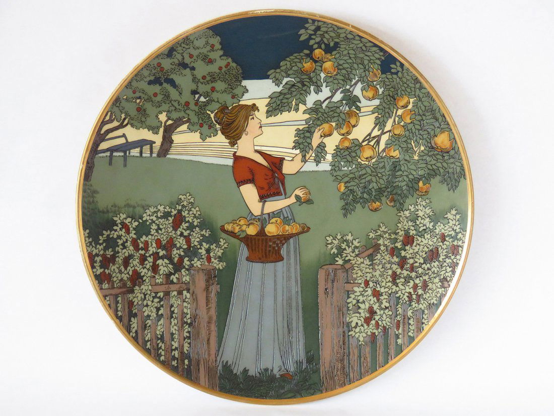 METTLACH INCISED CHARGER 19TH C. #2997: D. 17 1/2"