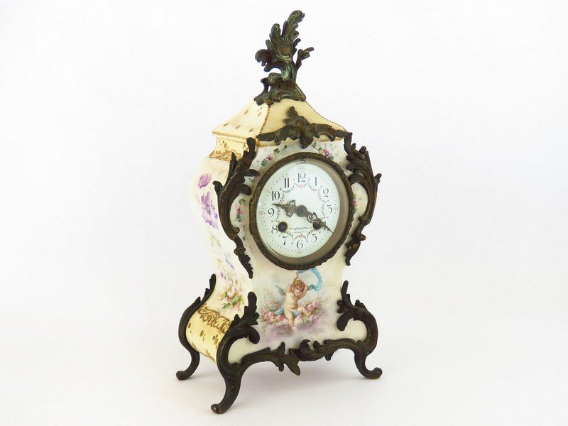 CHARLES JACQUES CLOCK CO. H/P PORCELAIN CLOCK  19TH C. (1 of 6)