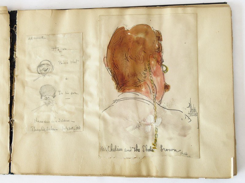 SKETCH BOOK W/ AUTOGRAPHS INCL. CHILDE HASSAM, JOHN K. (1 of 10)