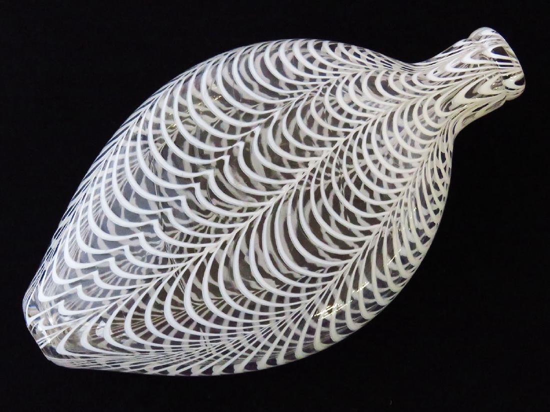 AMERICAN DRAPED WHISKEY FLASK 19TH C.: L. 7 1/2"