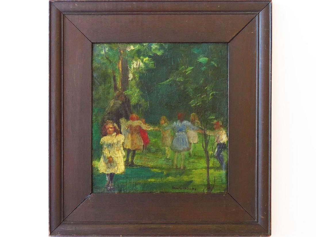 O/C "RING AROUND THE ROSIE", IVAN G. OLINSKY 1878-1962: SIGNED IVAN G. OLINSKY 1878-1962, 11" X 9 1/2"
