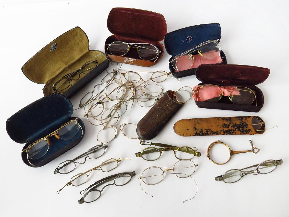 LOT ASSORTED VICTORIAN/ART DECO EYEGLASSES 19/20TH C.: SEE PHOTOS