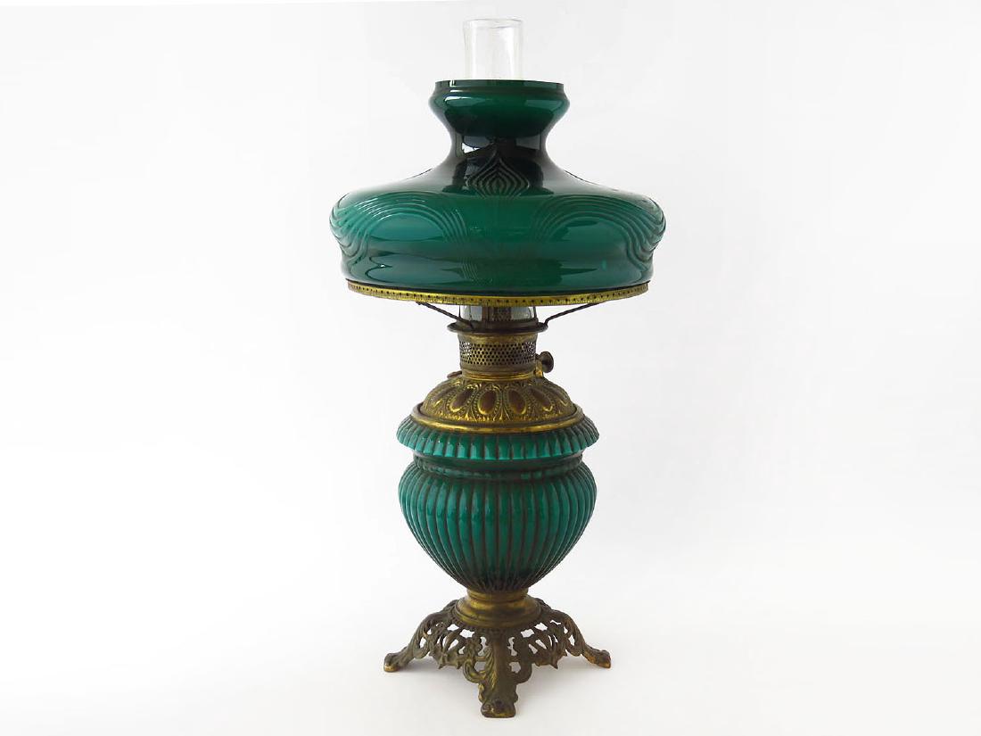 VICTORIAN GONE WITH THE WIND LAMP 19TH C.: H. 22"