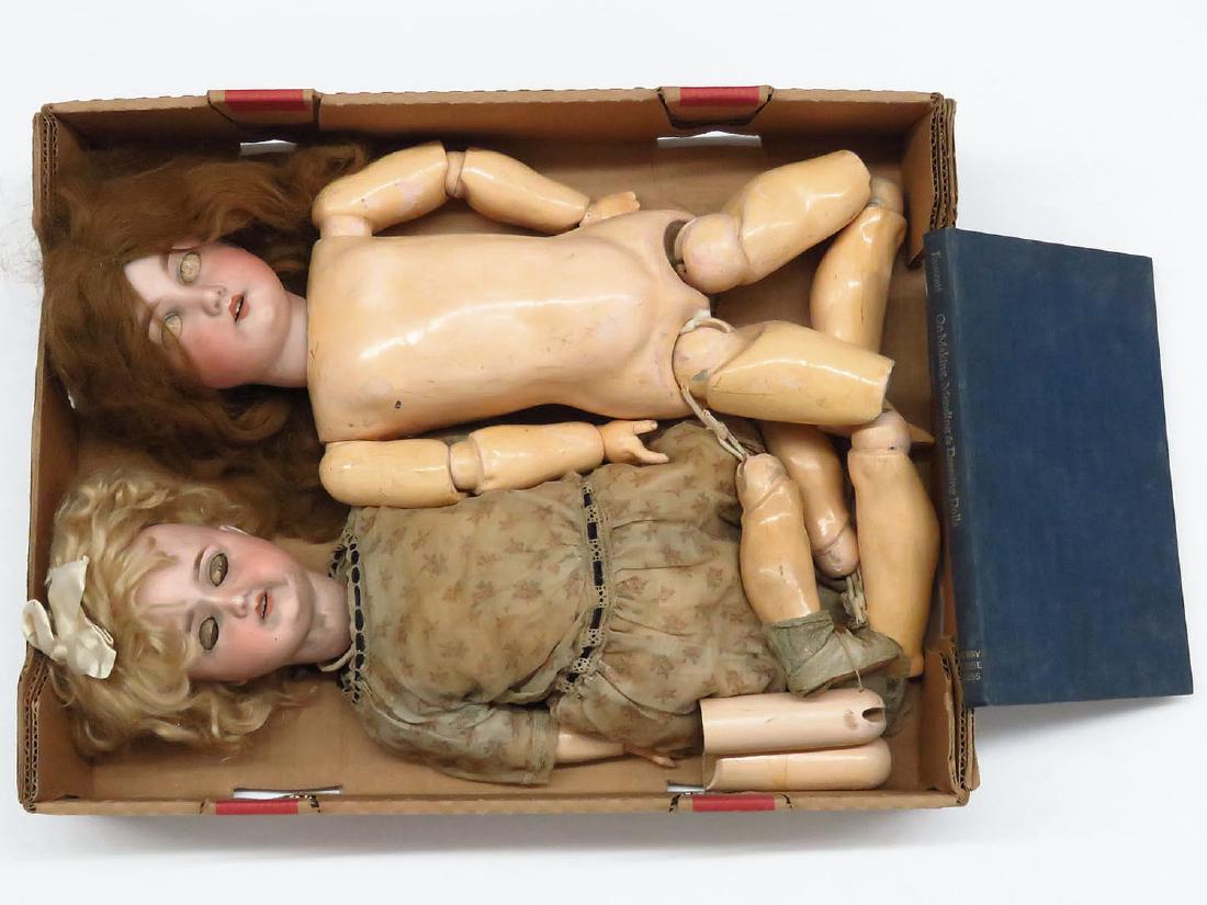 LOT (2) GERMAN BISQUE DOLLS/PARTS INCL. SIMON HALBIG: SEE PHOTOS