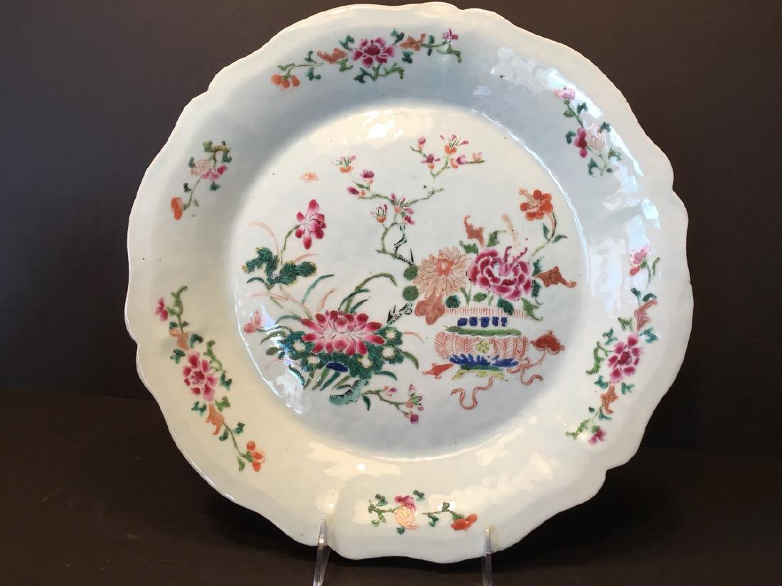ANTIQUE Chinese Famille Rose Charger Plate, 13 1/2" (1 of 6)