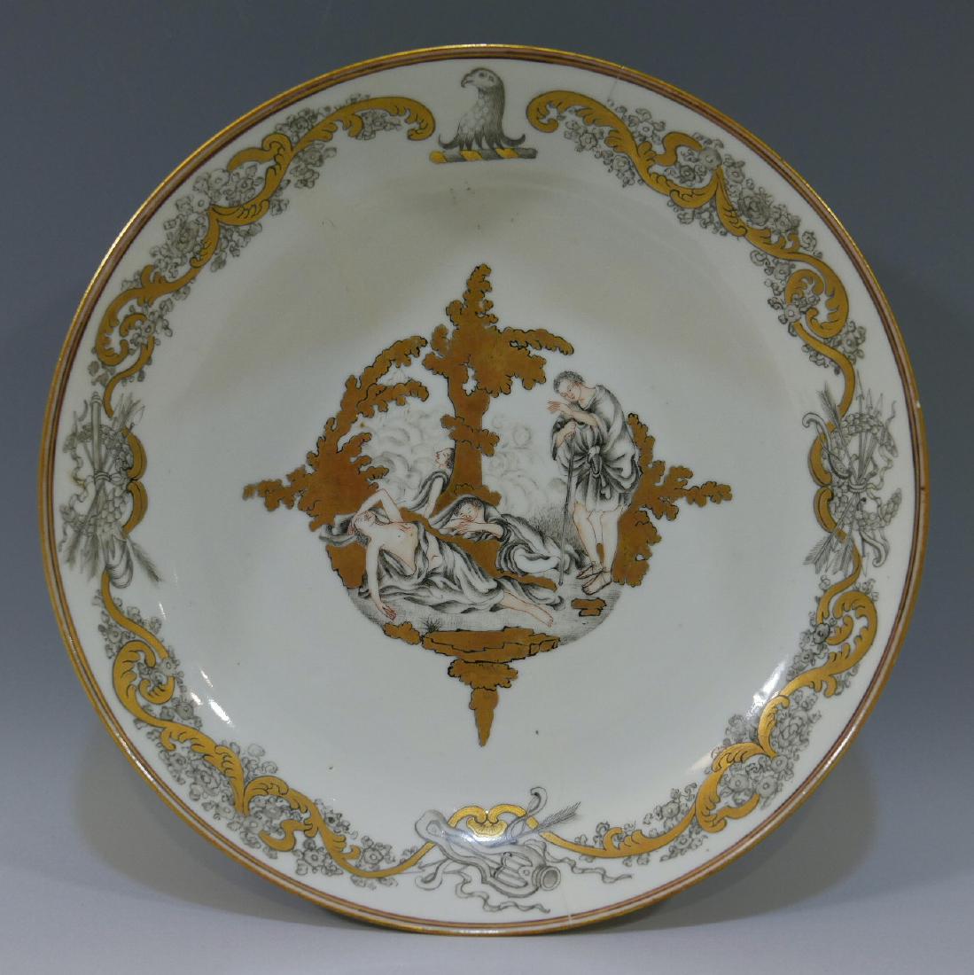 CHINESE ANTIQUE FAMILLE ROSE PORCELAIN PLATE - 18TH (1 of 6)