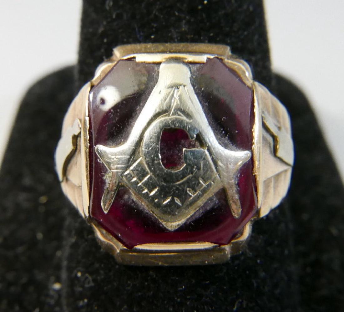 10K GOLD VINTAGE FREEMASONS MASTER MASON RING (1 of 7)