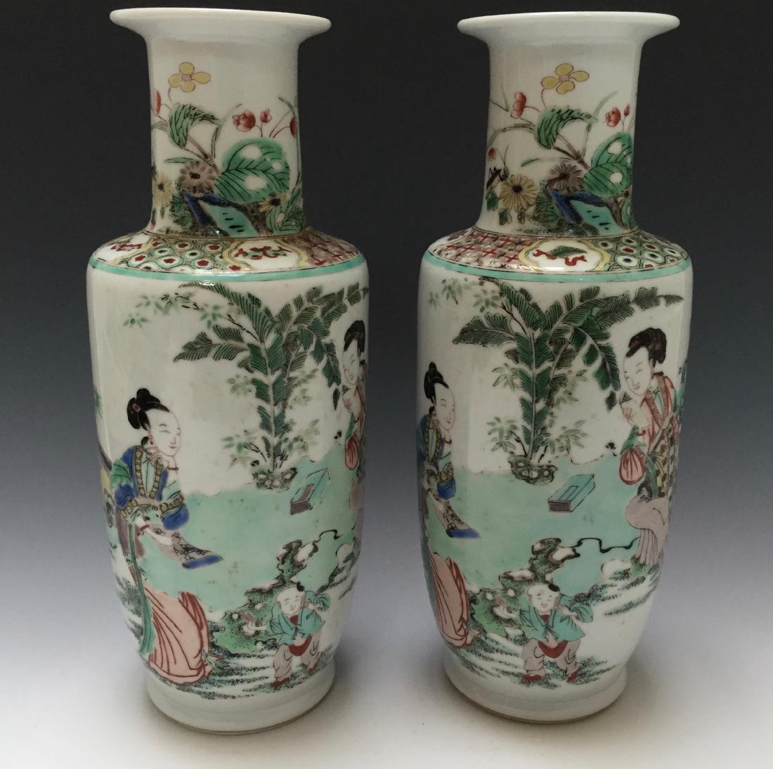 A BEAUTIFUL PAIR CHINESE ANTIQUE FAMILL ROSE PORCELAIN (1 of 9)