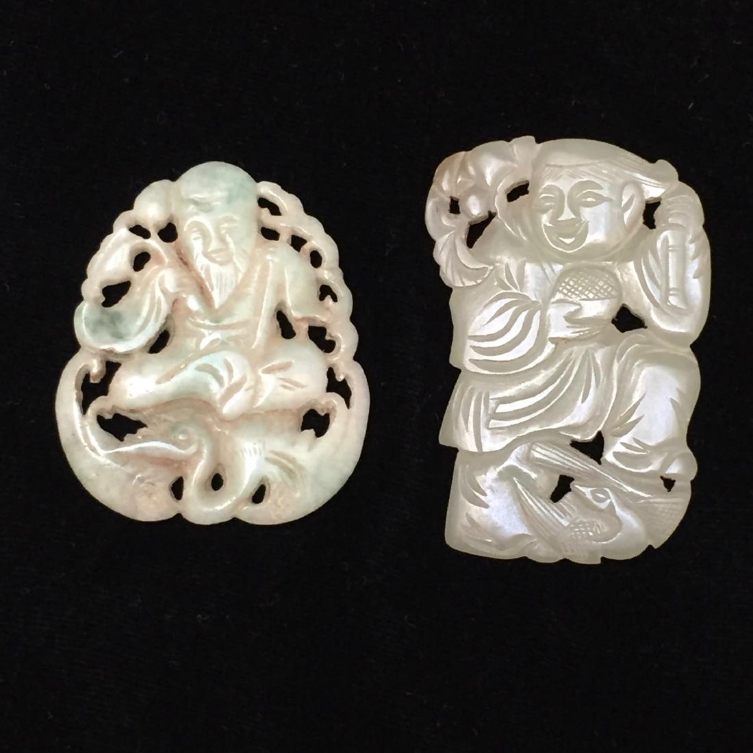 CHINESE ANTIQUE JADE FIGURE. (1 of 5)