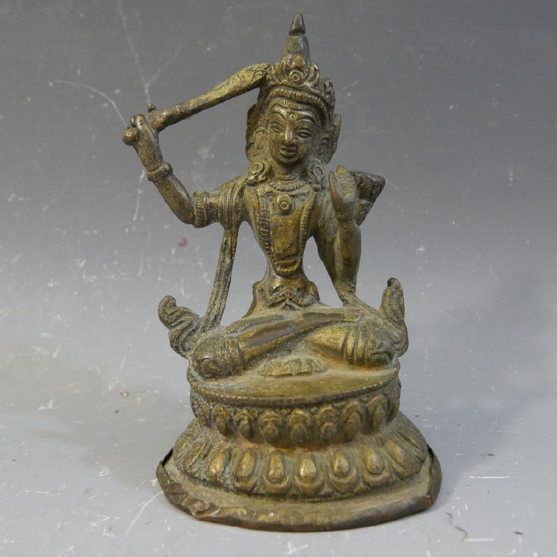 ANTIQUE CHINESE BRONZE BUDDHA FIGURE - 19TH CENTURY (1 of 6)