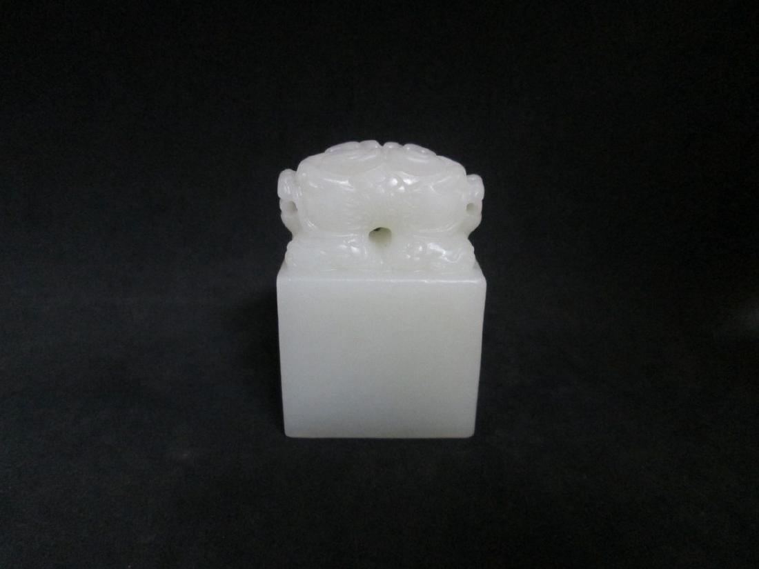 OLD Chinese White Jade Stamp, 5 cm x 3.4 cm x 2.1 cm (1 of 4)