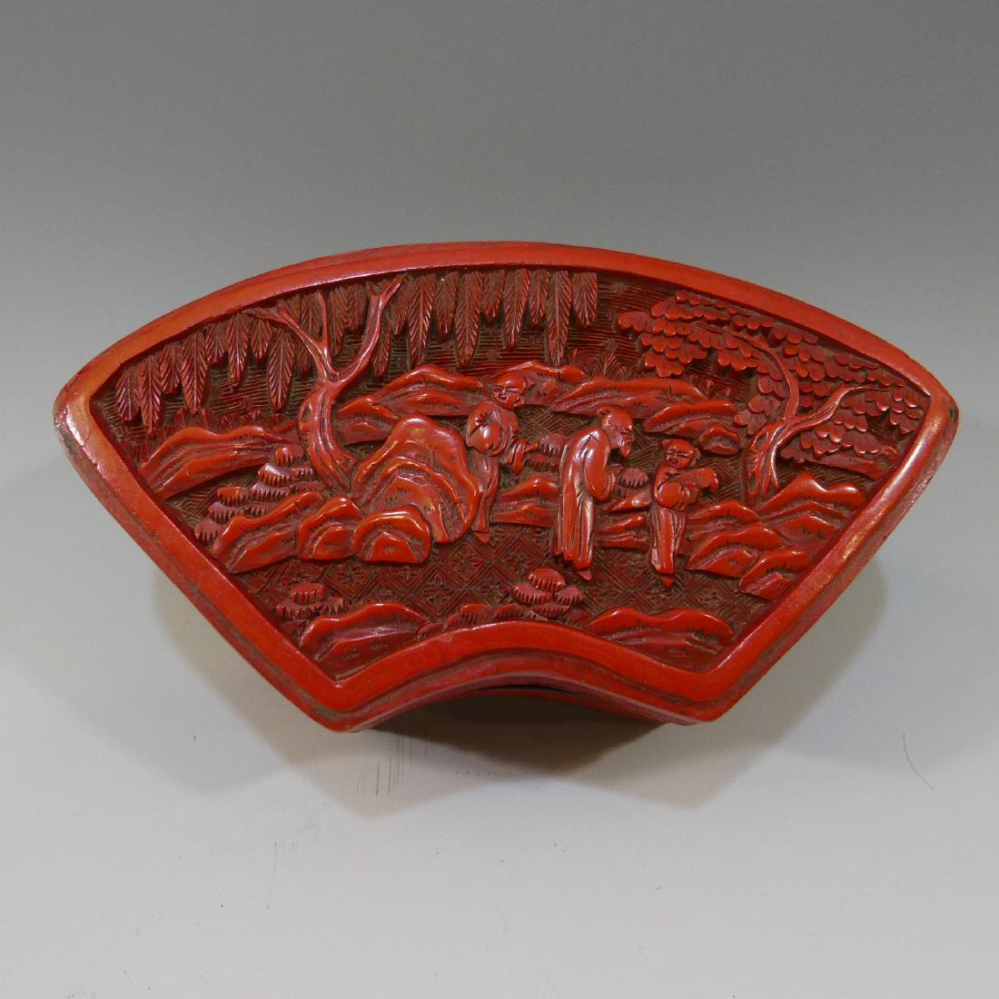 ANTIQUE CHINESE CARVED CINNABAR LACQUER BOX - 19TH (1 of 8)