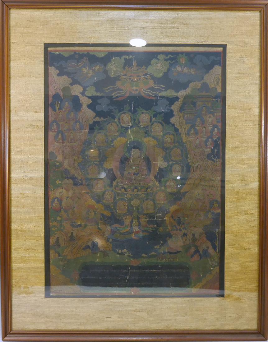 CHINESE TIBETAN ANTIQUE THANGKA - 18TH CENTURY OR (1 of 8)
