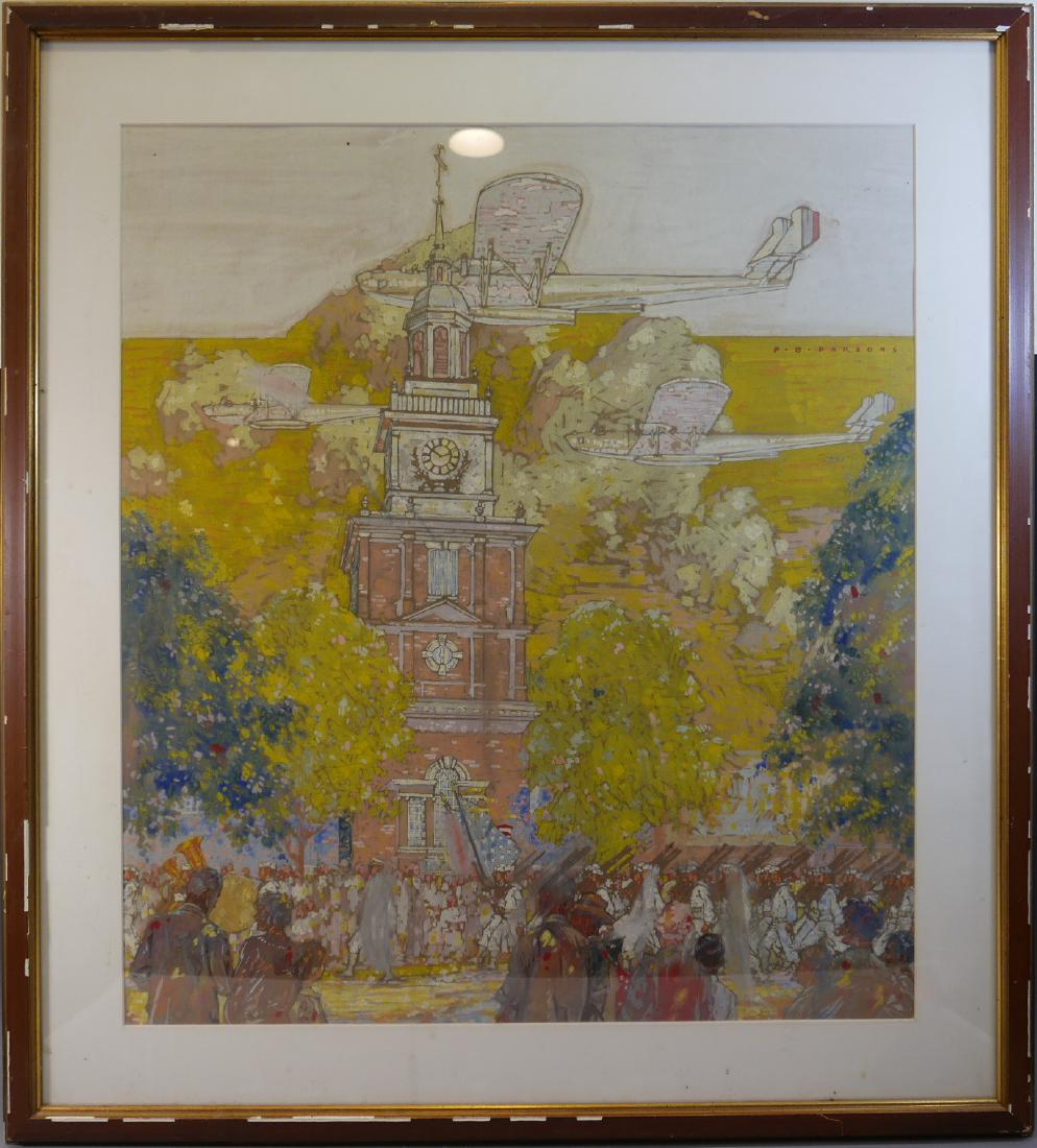 PHILLIP BROWN PARSONS (1895 -1977), VICTORY PARADE, (1 of 8)