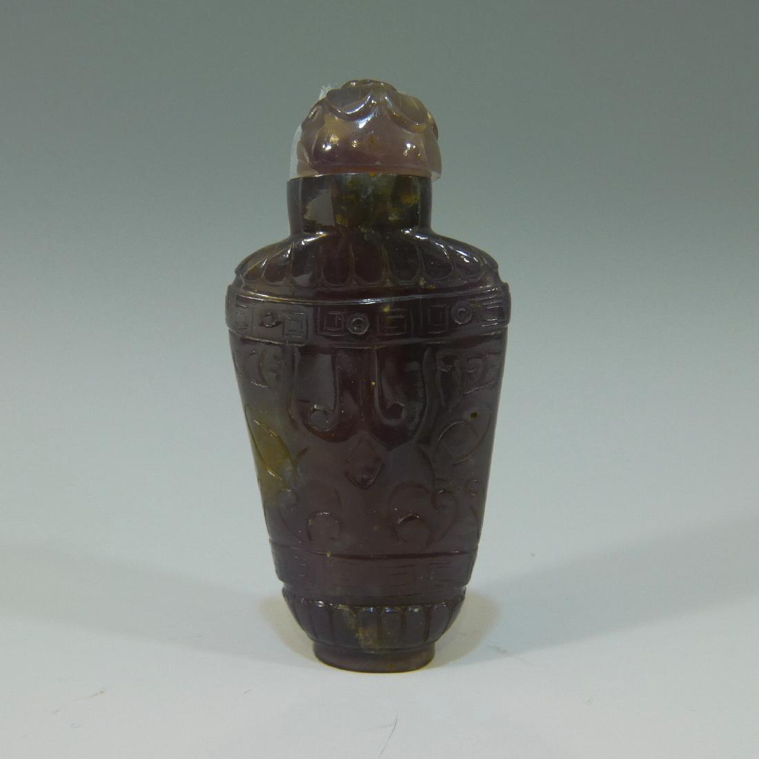 CHINESE ANTIQUE AMETHYST SNUFF BOTTLE - 19TH CENTURY (1 of 4)