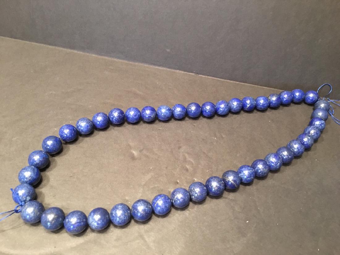 OLD Chinese Long and large Lapis Beads Necklace, 32" (1 of 8)