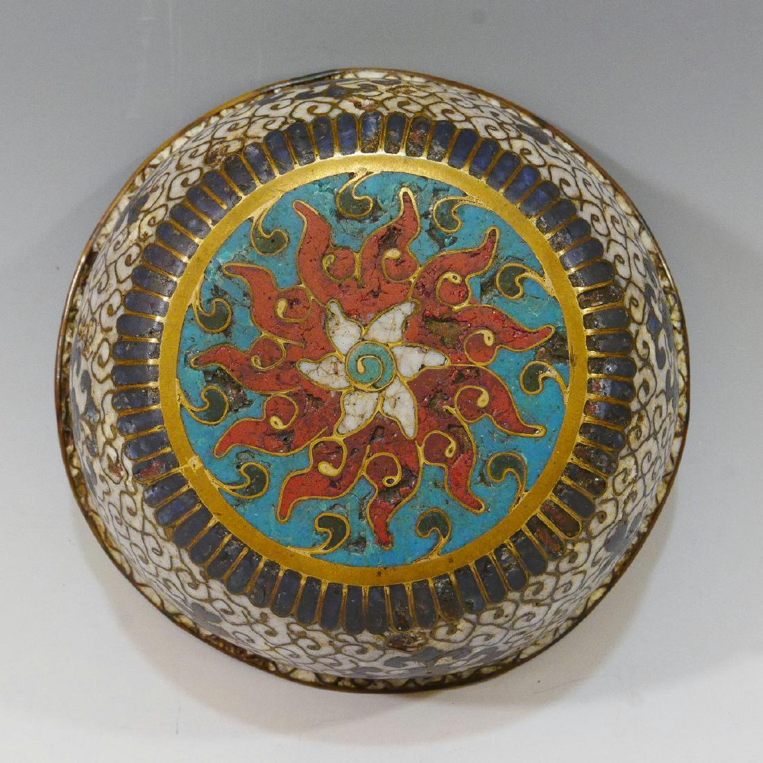 CHINESE ANTIQUE CLOISONNE BOWL - MING DYNASTY 16TH (1 of 5)