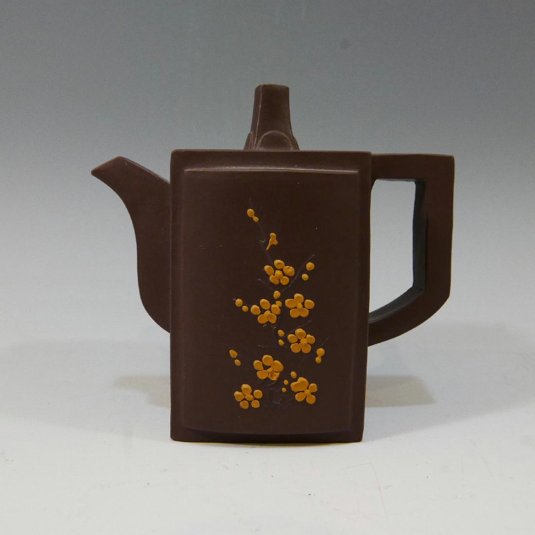 CHINESE ANTIQUE YIXING ZISHA TEAPOT - MARKED (1 of 5)