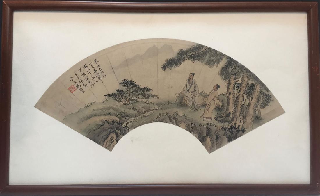CHINESE ANTIQUE PRINT WITH FRAME.SIGNED BY FENG CHAORAN: CHINESE ANTIQUE PRINT. SIGNED BY FENG CHAORAN. W: 66cm