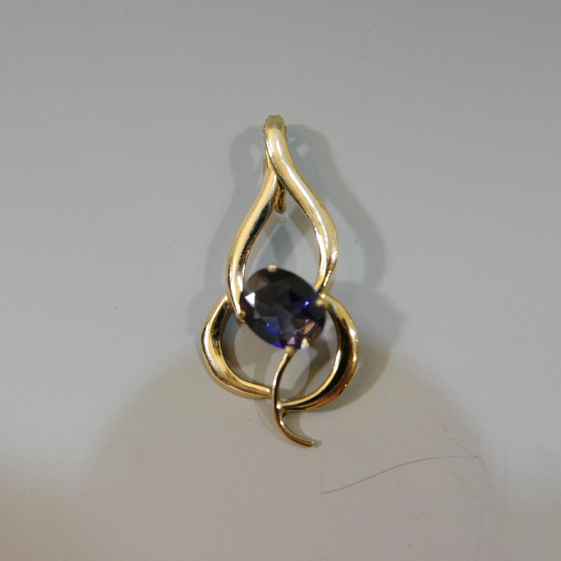 14K WHITE GOLD 2.5 CARAT TANZANITE PENDANT (1 of 4)