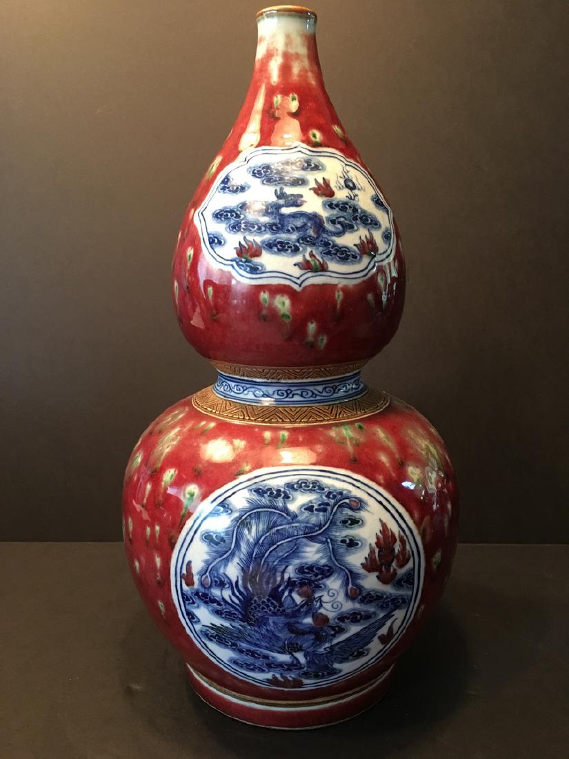 Fine Chinese Iron Red Blue and white Double Gourds (1 of 9)