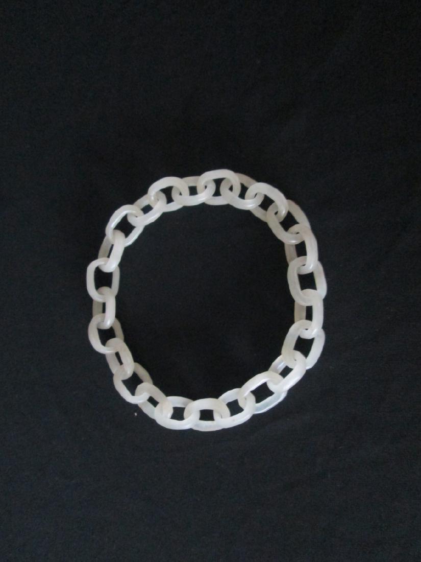 OLD White Jade Bracelet, 24 pieces. 9 cm diameter (1 of 4)