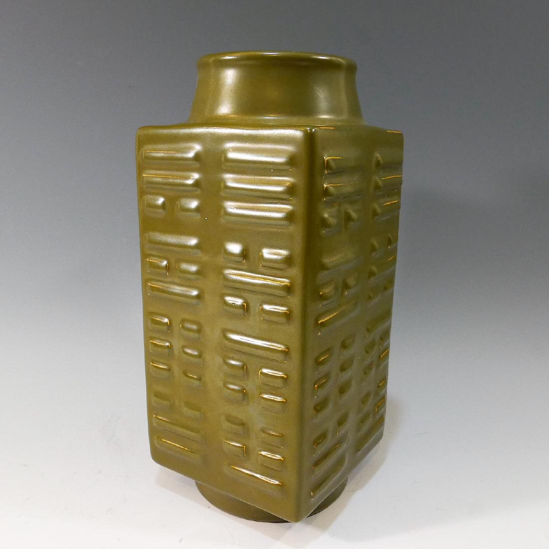 CHINESE ANTIQUE TEADUST GLAZE CONG VASE - QIANLONG MARK (1 of 6)