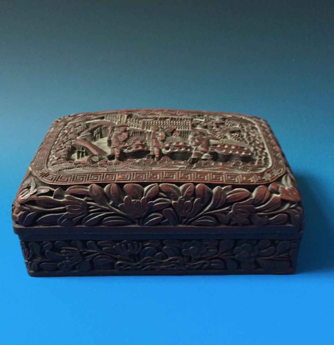 A BEAUTIFUL CHINESE ANTIQUE LACQUER BOX SEAL MARK OF (1 of 7)