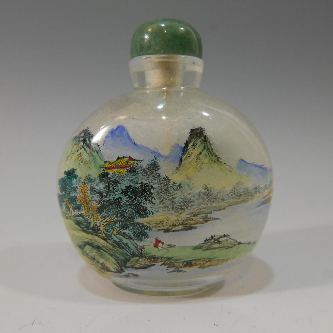 CHINESE ANTIQUE REVERSE PAINTED CRYSTAL SNUFF BOTTLE (1 of 4)
