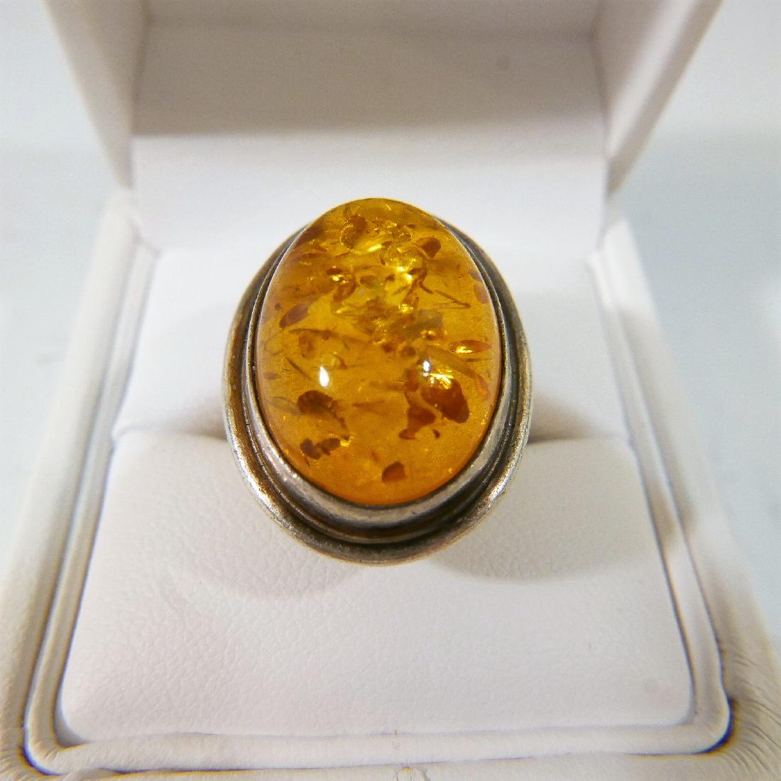 STERLING SILVER AMBER RING (1 of 4)