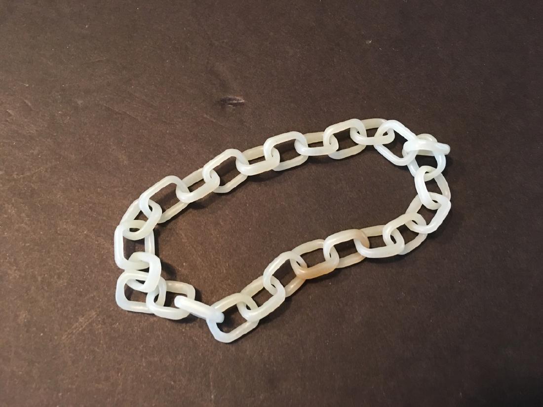 FINE Chinese White Jade Chain Bracelet, inner diameter (1 of 4)