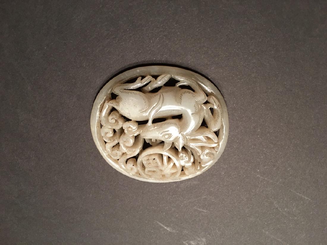 Old Large Chinese Carved Jade Madallion, Ming/Qing (1 of 8)