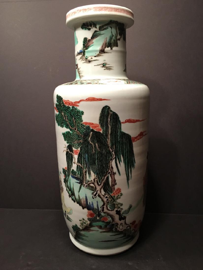 ANTIQUE Large Chinese Wucai Vase, Qing Period (1 of 10)