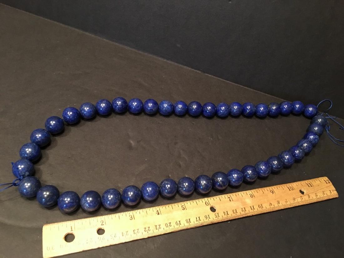 OLD Fine Chinese Large Beads Lapis Necklace, 32" long (1 of 3)