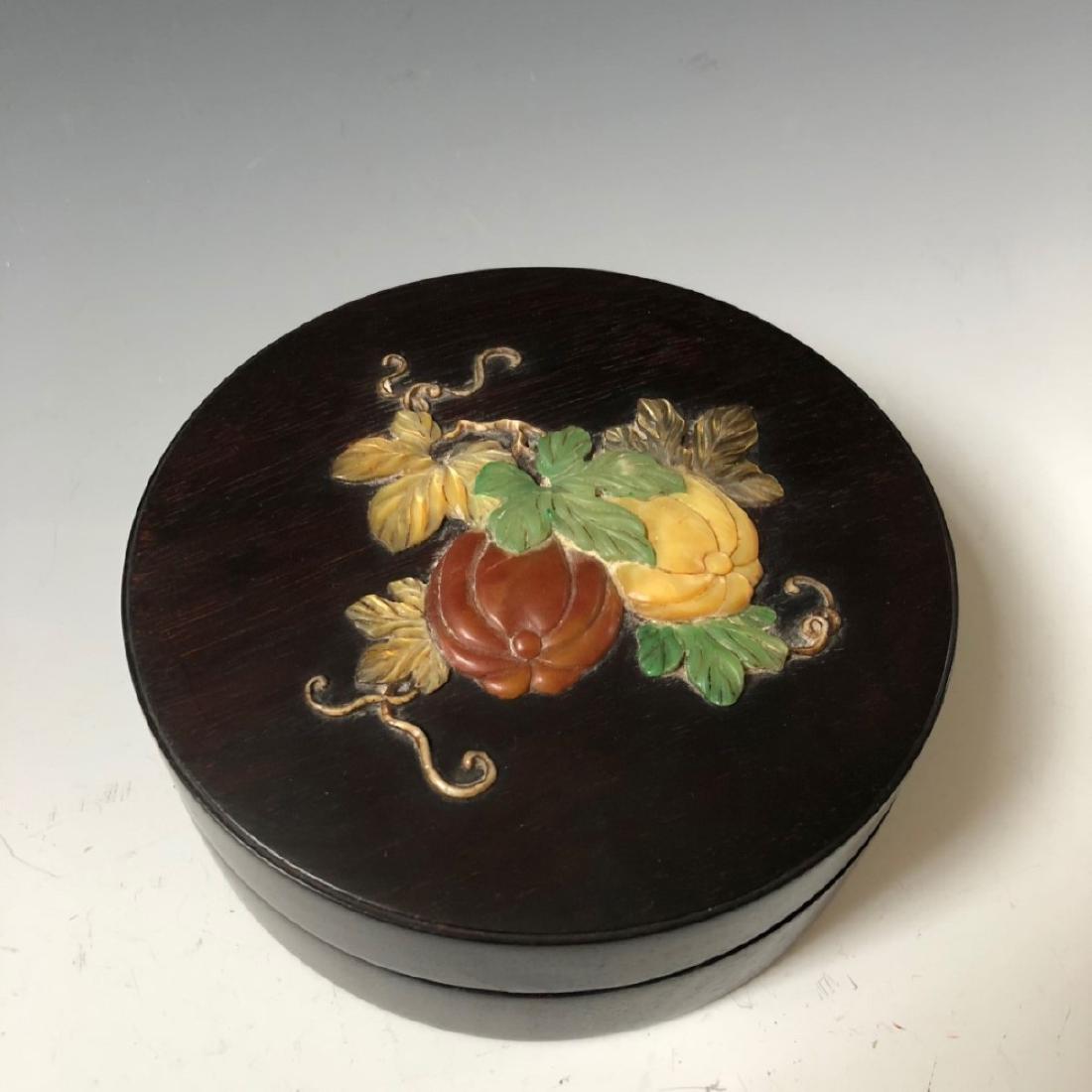 CHINESE ANTIQUE ZITAN WOOD BOX (1 of 6)