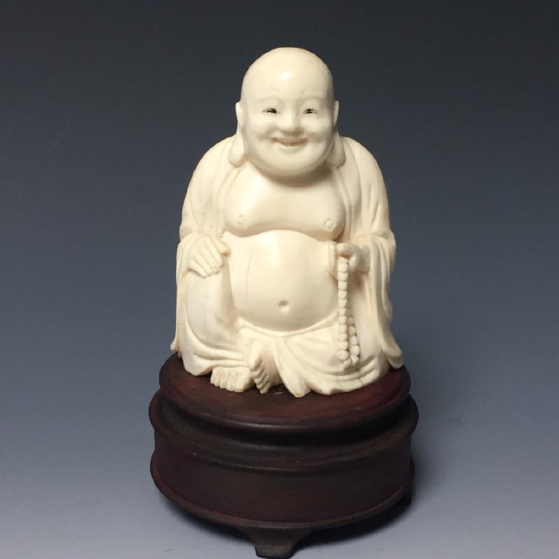 CHINESE ANTIQUE FIGURE OF A HAPPY BUDDHA (1 of 4)