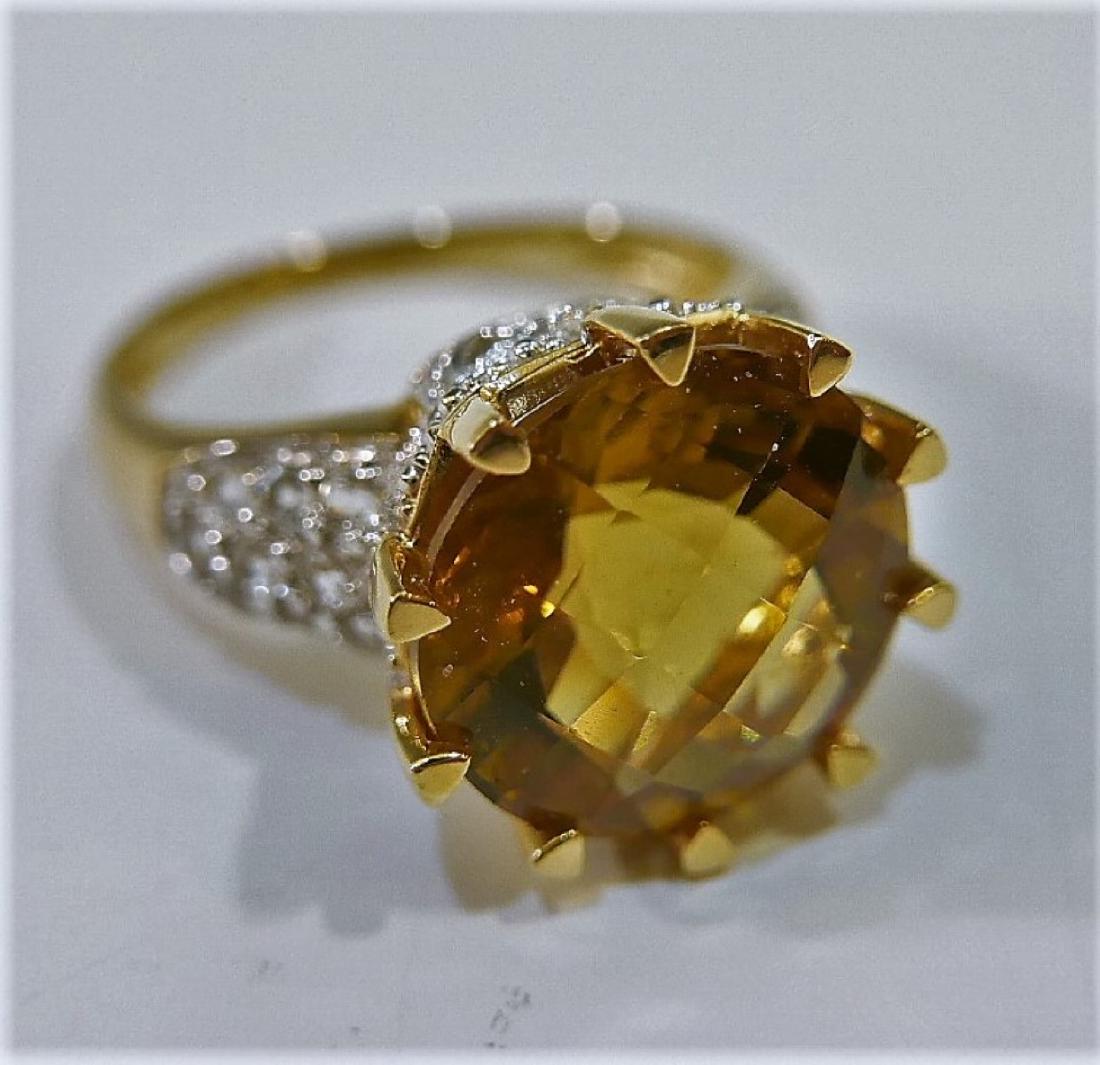 14K GOLD CITRINE AND DIAMOND RING 6G (1 of 4)