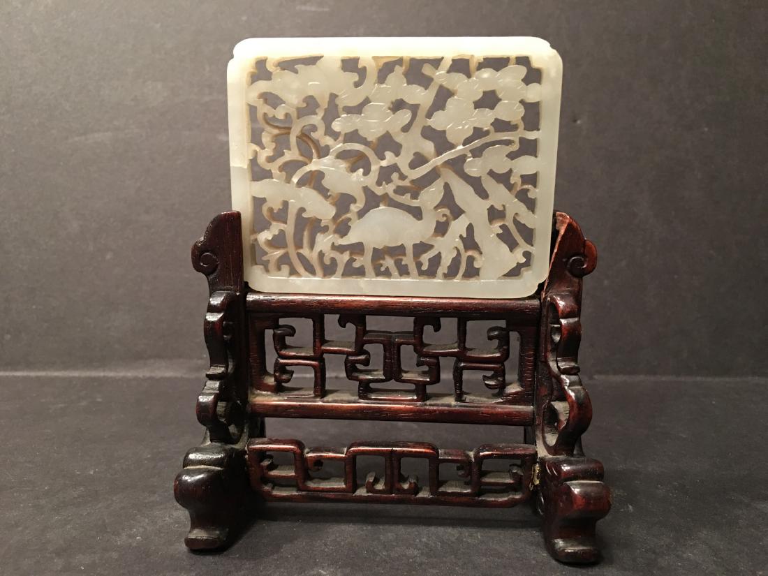 ANTIQUE Chinese White Jade carvings on Screen, Ming (1 of 9)