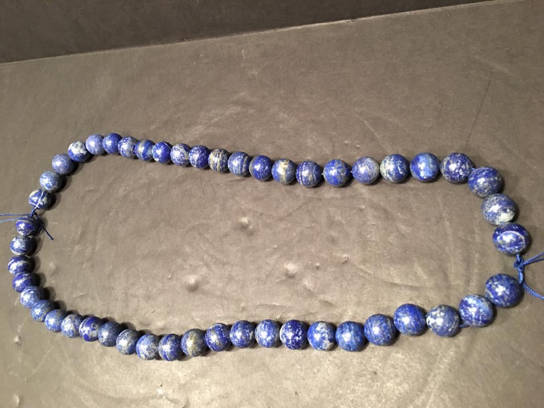 OLD Chinese Long Lapis necklace, 32" (1 of 8)