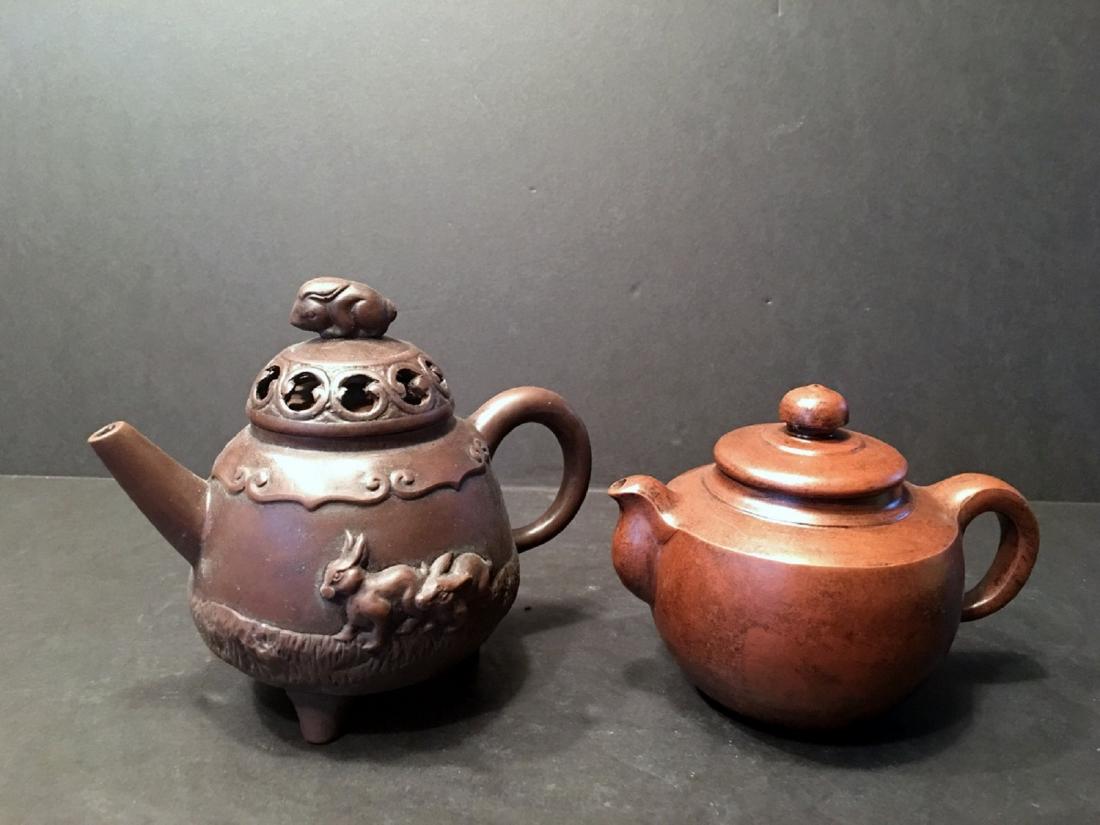 Pair  Fine Chinese Yixing Zisha Teapot, Marked by Yin (1 of 6)