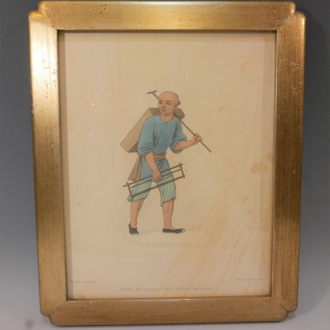 1799 ENGLISH LITHOGRAPH OF A CHINESE MAN - HAND COLORED (1 of 5)