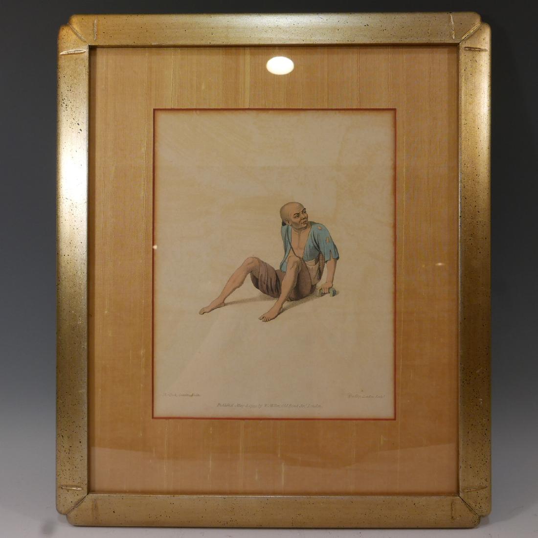 1799 ENGLISH LITHOGRAPH OF A CHINESE MAN - HAND COLORED (1 of 5)