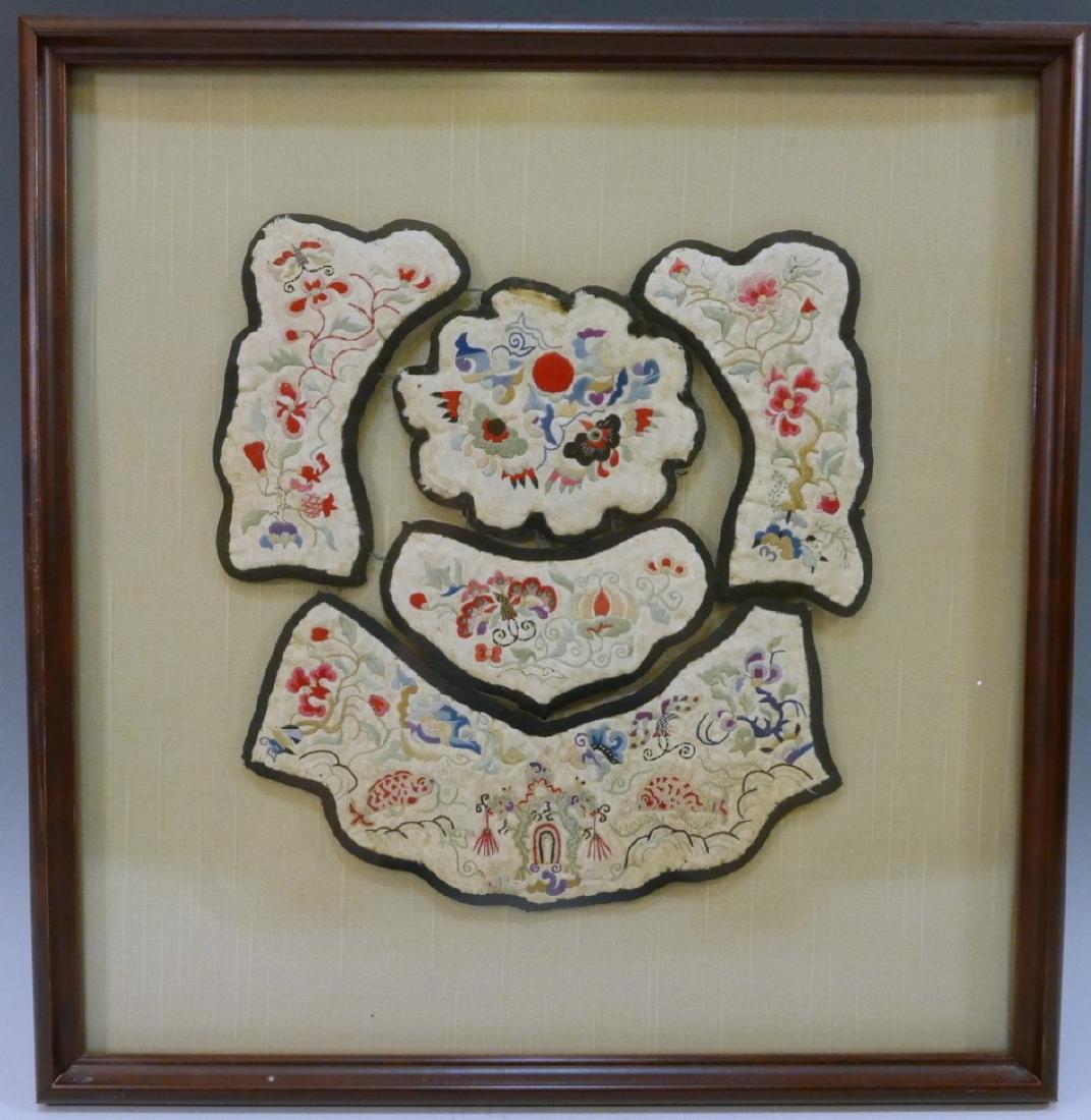 CHINESE ANTIQUE KESI SILK COLLAR - QING DYNASTY (1 of 9)