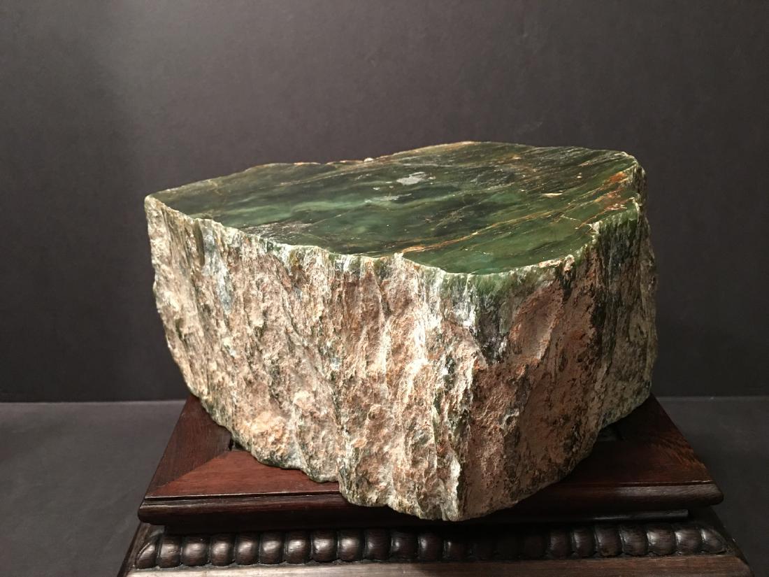 OLD Large Chinese Green Jade Rough, 13 lbs, 6"x6"x4" (1 of 8)