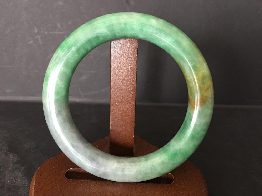 OLD Chinese Feicui (Green Jade) Bangle, 3 1/4" -2 3/8" (1 of 7)