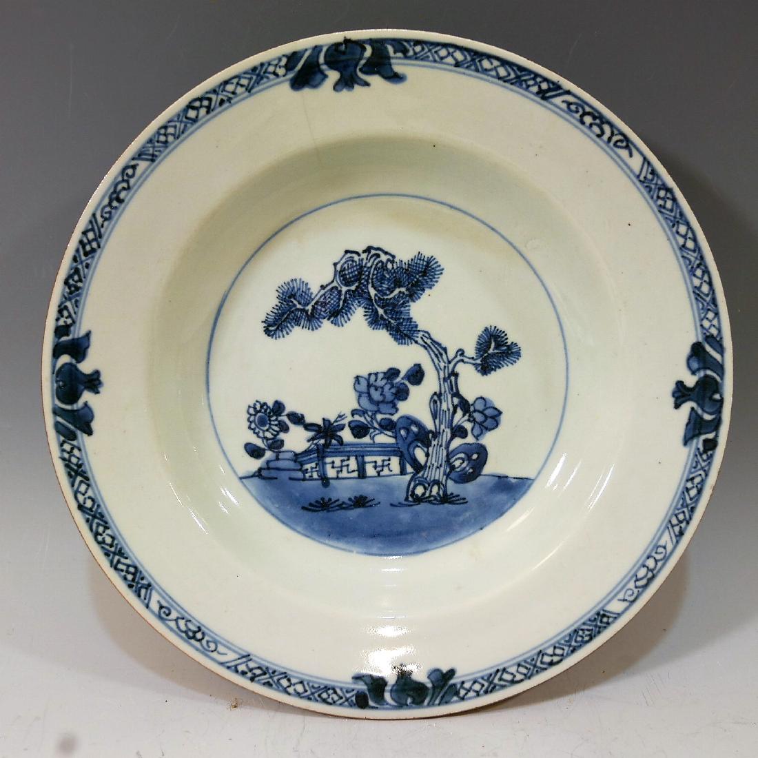 CHINESE ANTIQUE BLUE WHITE PLATE - 18TH CENTURY (1 of 4)