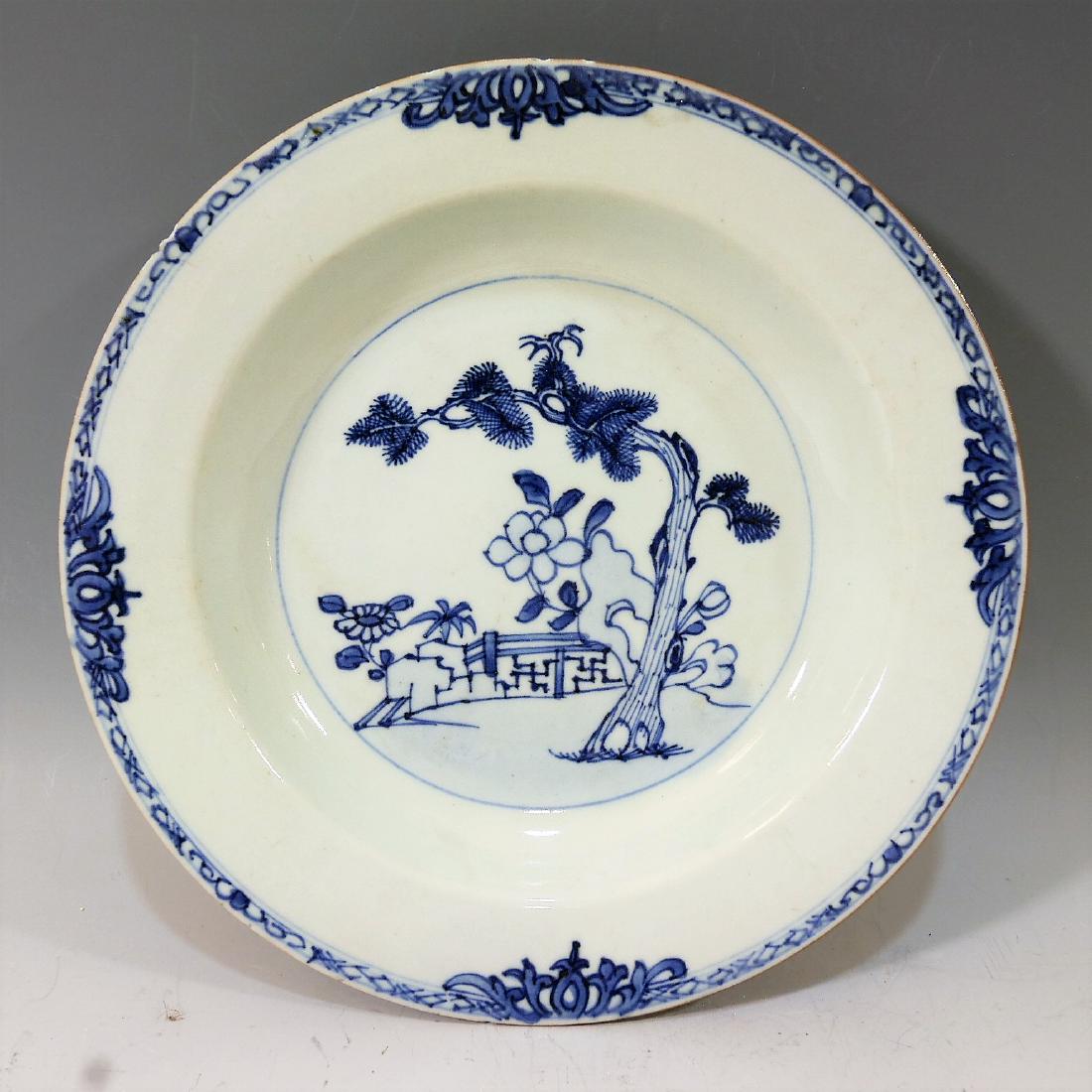 CHINESE ANTIQUE BLUE WHITE PLATE - 18TH CENTURY (1 of 3)