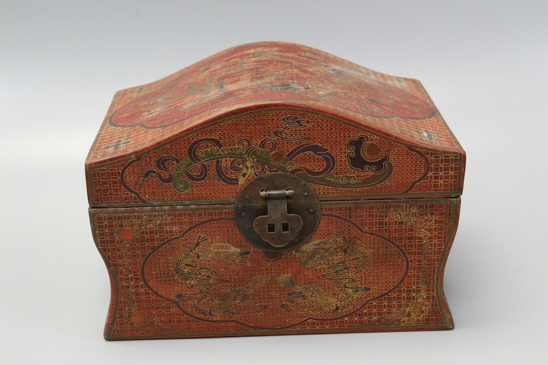 Chinese lacquer jewelry box. Kangxi mark. (1 of 7)