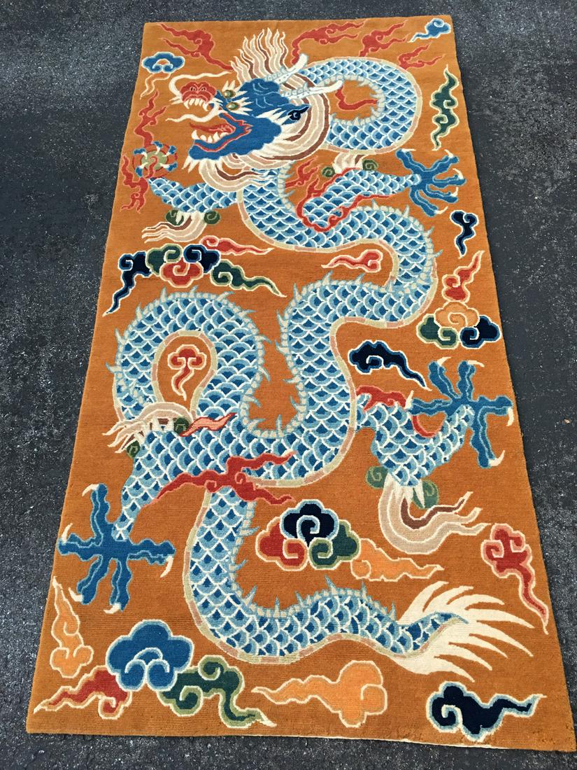 OLD FINE Chinese Carpet Runner with dragons (1 of 6)