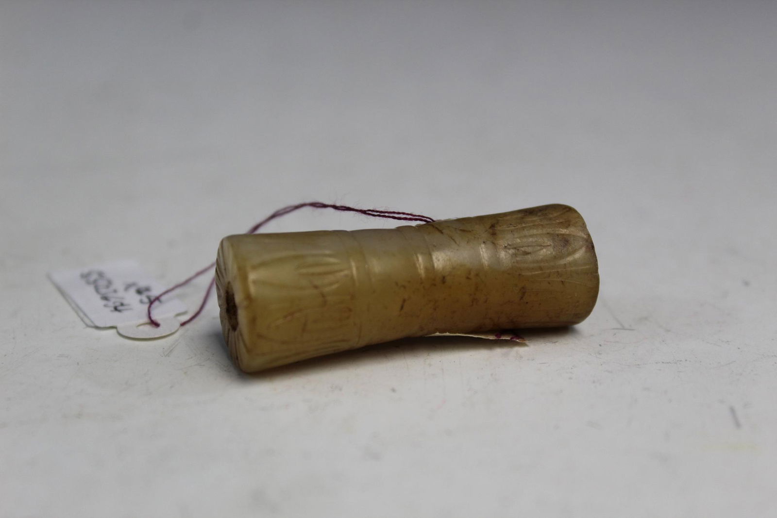 Chinese antique jade tubular bead.: Chinese antique jade tubular bead. L 4.5 cm.